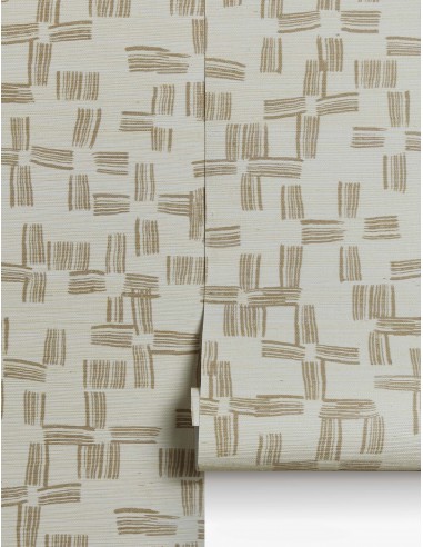 Crossmarks Grasscloth Wallpaper by Élan Byrd Vous souhaitez 