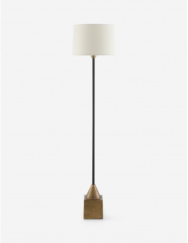 Abner Floor Lamp, Antique Brass and Black Venez découvrir notre 