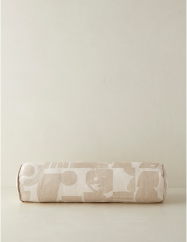 Organic Shapes Linen Bolster Pillow by Sarah Sherman Samuel en linge